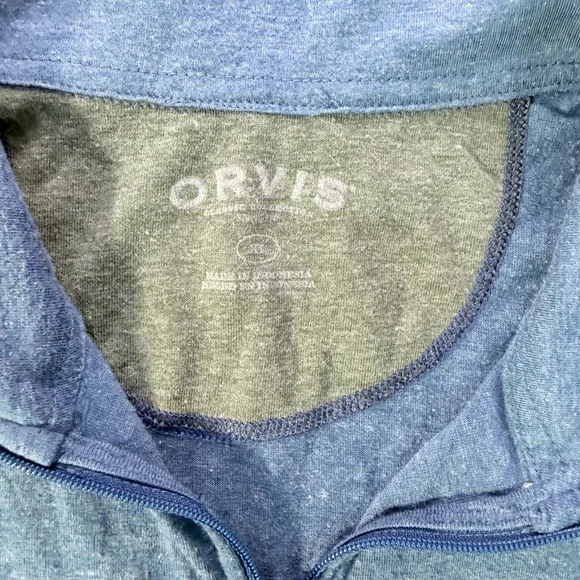 Orvis Quarter‑Zip Pullover Men’s XL– Heather Blue Performance Long Sleeve - Picture 2 of 9
